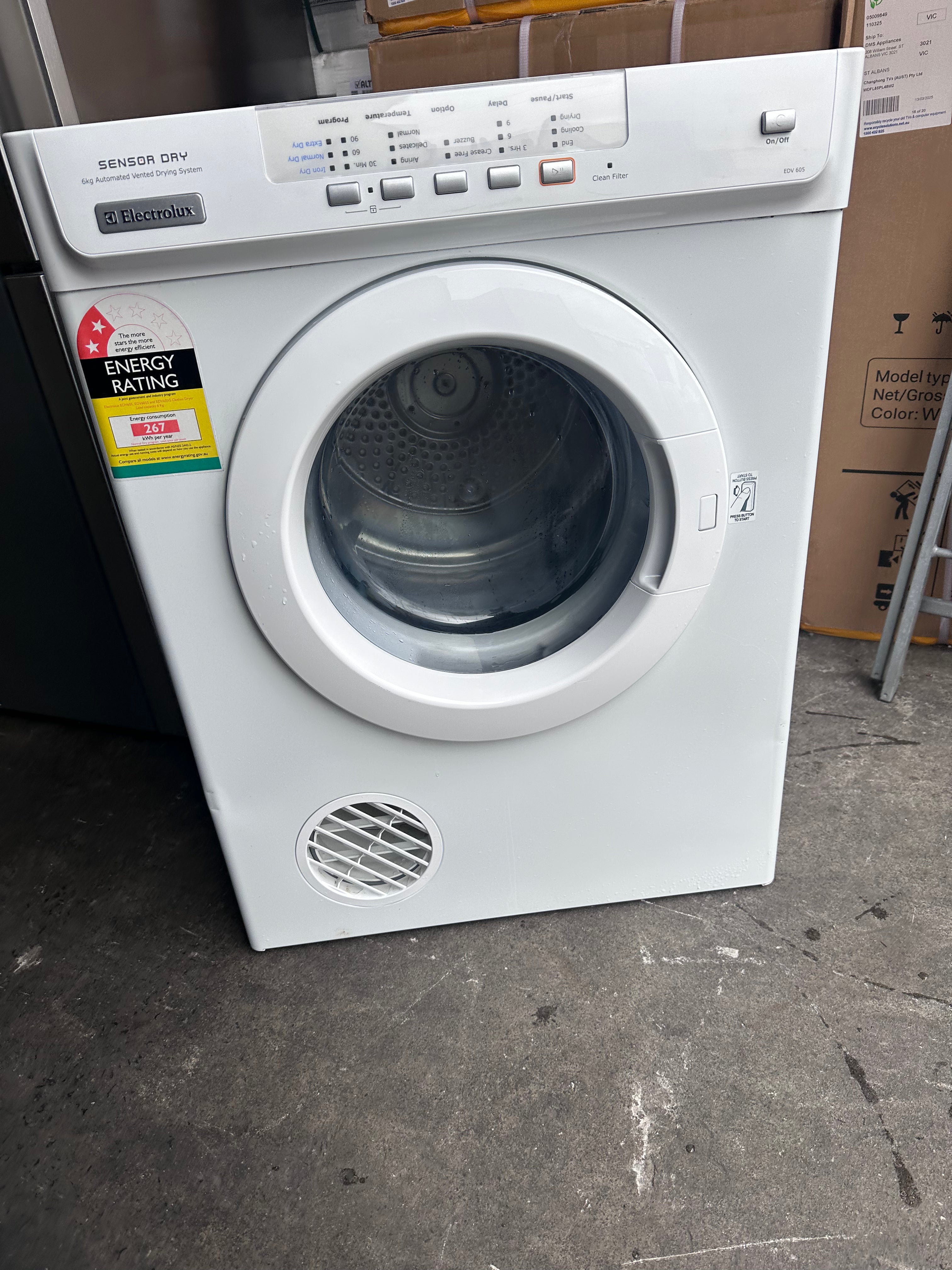 Refurbished Electrolux 6kg Auto Sensing Dryer - Energy Efficient Laundry Solution for Small Apartments & Compact Spaces