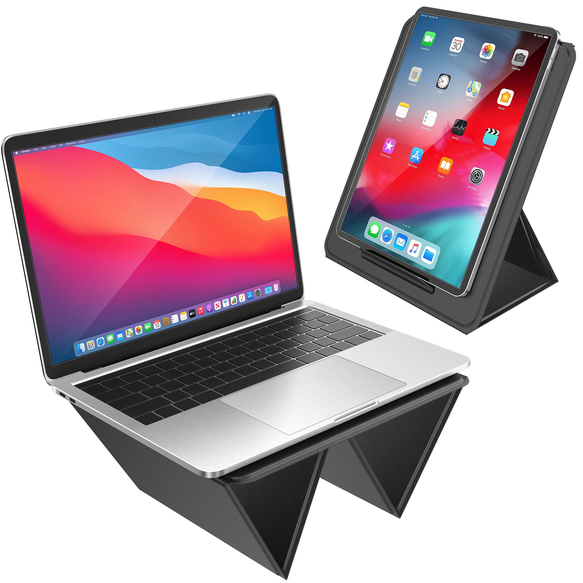 2 in 1 Ultra Slim Portable Laptop Stand (LS 1) - Adjustable Ergonomic Riser for MacBook & Notebooks - Perfect for Home Office, Travel & Workspace Setup