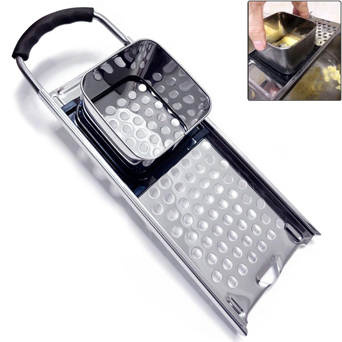 Premium Stainless Steel Spaetzle Maker - Traditional German Egg Noodle Press with Comfort Grip Handle | Homemade Pasta & Dumpling Kitchen Tool for Quick Meals & Family Cooking