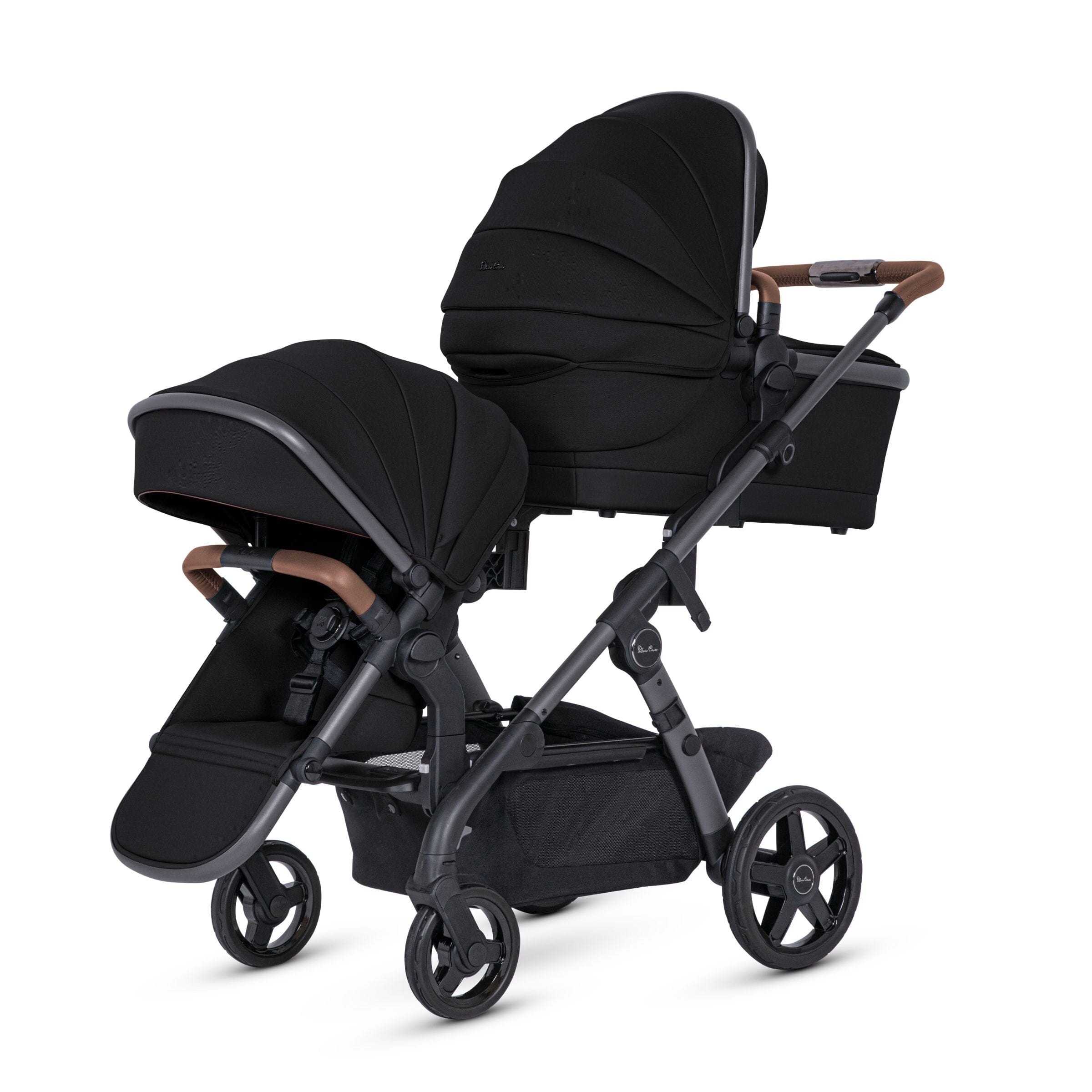 Silver Cross Wave 3 Single to Double Stroller - Convertible Baby Stroller for Twins & Siblings | Lightweight & Compact for Travel, Shopping & Outdoor Adventures