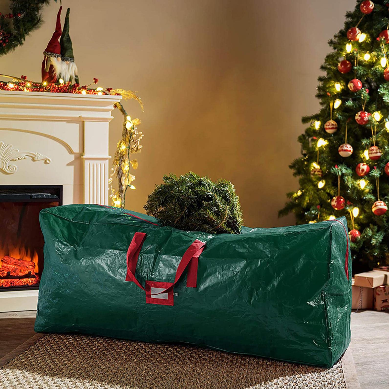 Christmas Tree Storage Bag 61x14x30 Inch - Waterproof Large Holiday Ornament Organizer with Zipper, Heavy Duty Party Decor & Grocery Storage Bag - Perfect for Xmas Decorations, Seasonal Items & Household Organization