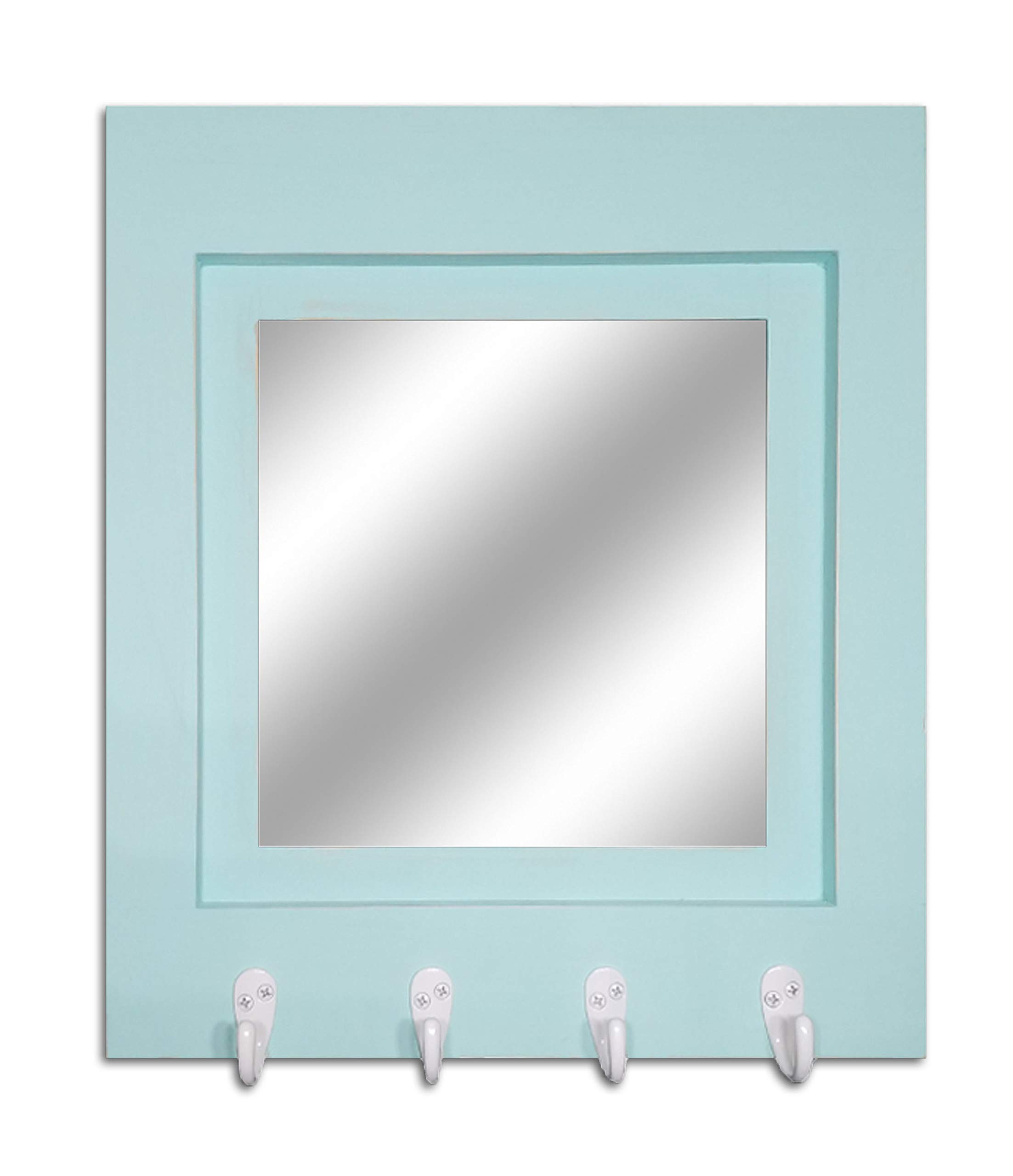 Quakertown Farmhouse Wall Mirror with Hooks - 20