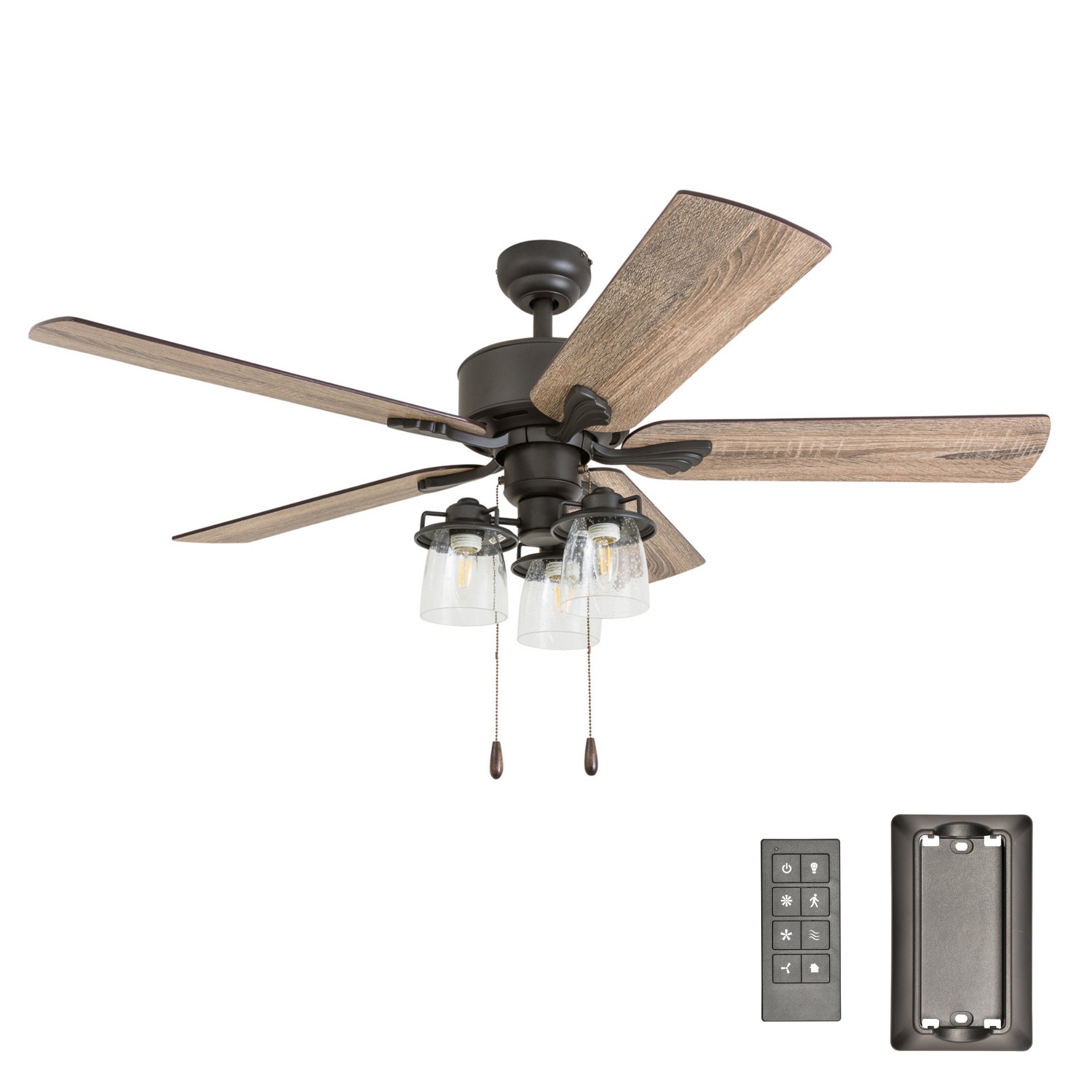 52 Inch Bronze River Run Ceiling Fan with Remote Control - Perfect for Living Rooms, Bedrooms, and Outdoor Spaces