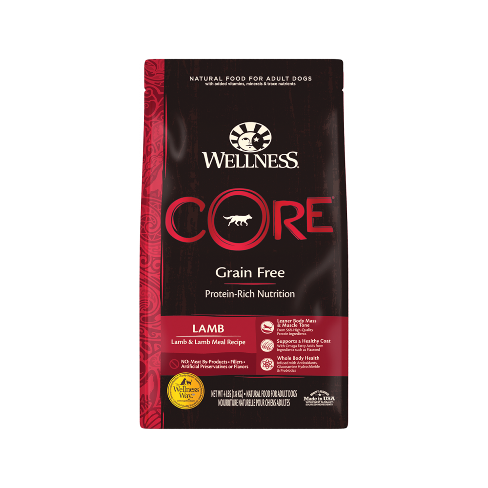 Premium CORE Lamb Adult Dog Dry Food - High Protein Grain-Free Formula for Healthy Skin & Coat - Ideal for Active Dogs & Allergies Relief
