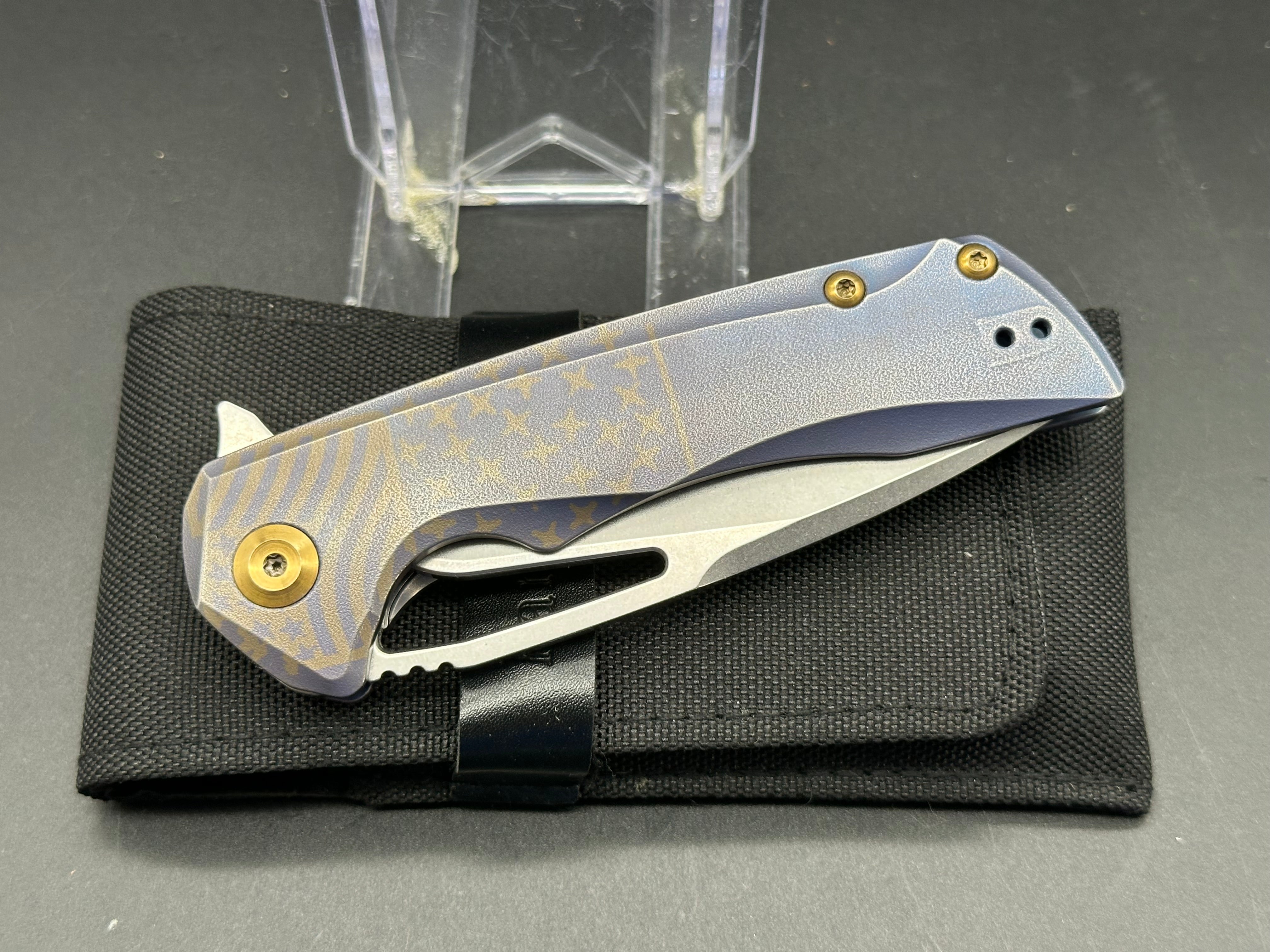 Kansept Kryo Frame Lock Folding Knife - Blue Titanium Handle, EDC Pocket Knife for Outdoor, Camping, Hiking & Everyday Carry