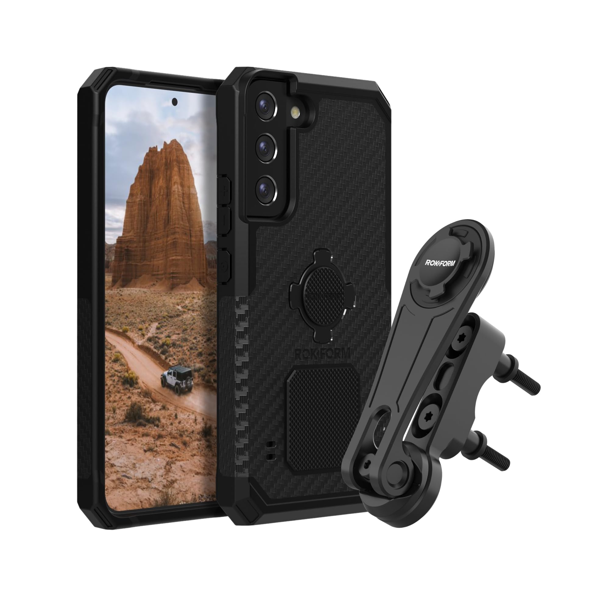 Rokform Galaxy S22 Plus 5G Rugged Case with Motorcycle Perch Phone Mount - Durable Protection & Secure Riding Solution for Adventure & Commuting