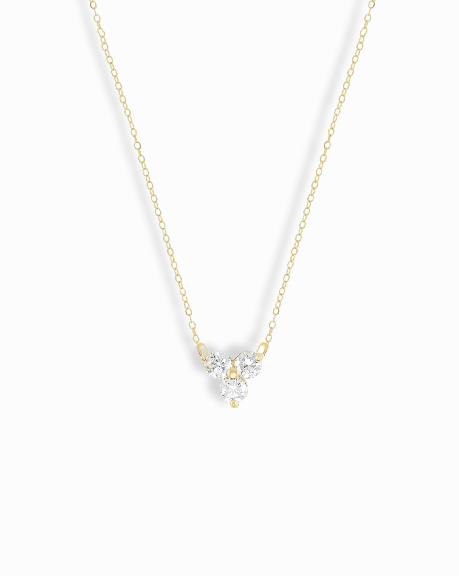 14K Gold Diamond Trinity Necklace for Women - Elegant 3 Circle Pendant Jewelry Gift for Anniversary, Valentine's Day & Special Occasions