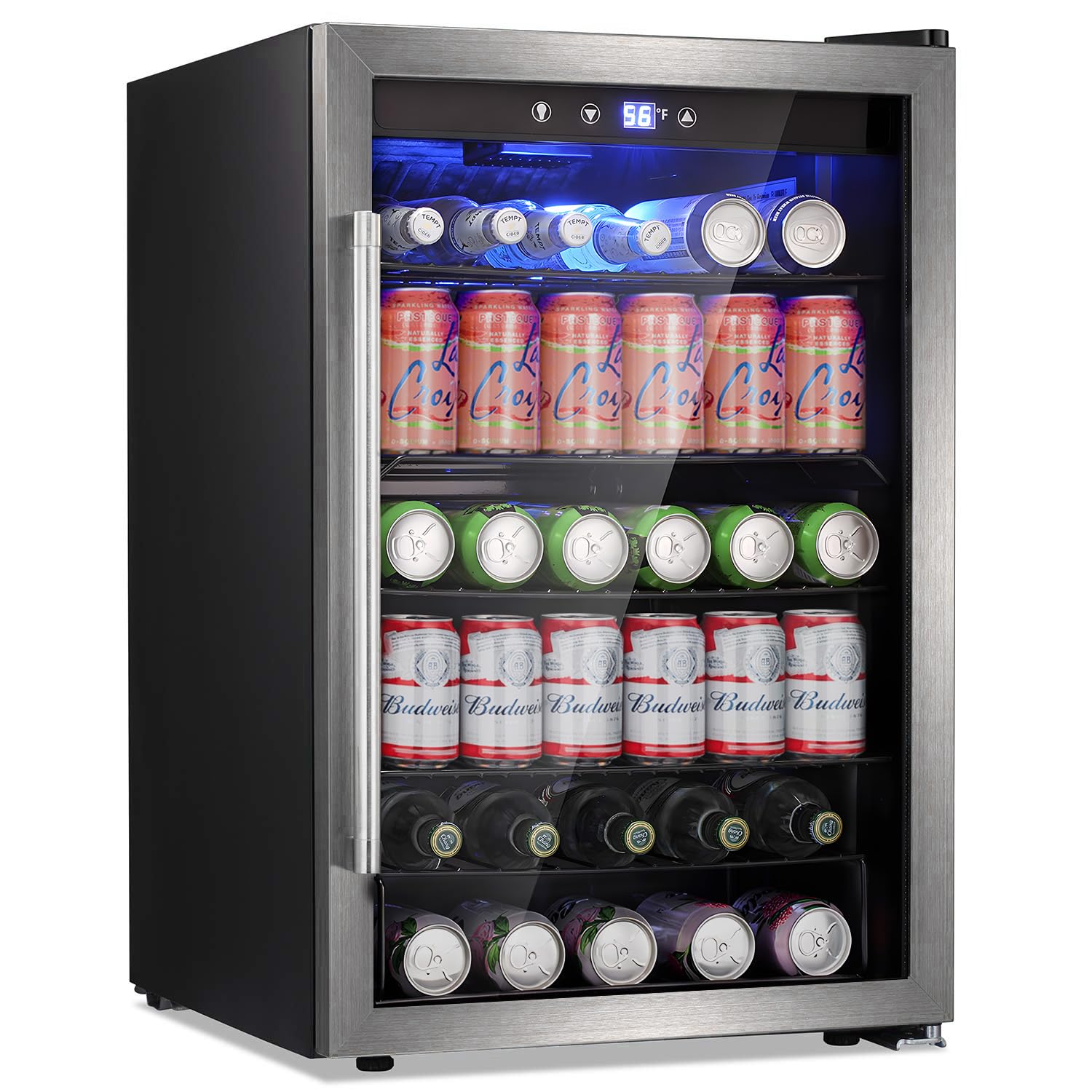 Antarctic Star 4.4 Cu.Ft Mini Fridge with Glass Door - 145 Can Capacity Beverage Cooler for Beer, Soda, Wine - Compact Drink Refrigerator for Home, Office, Bar, Dorm, Man Cave & Game Room