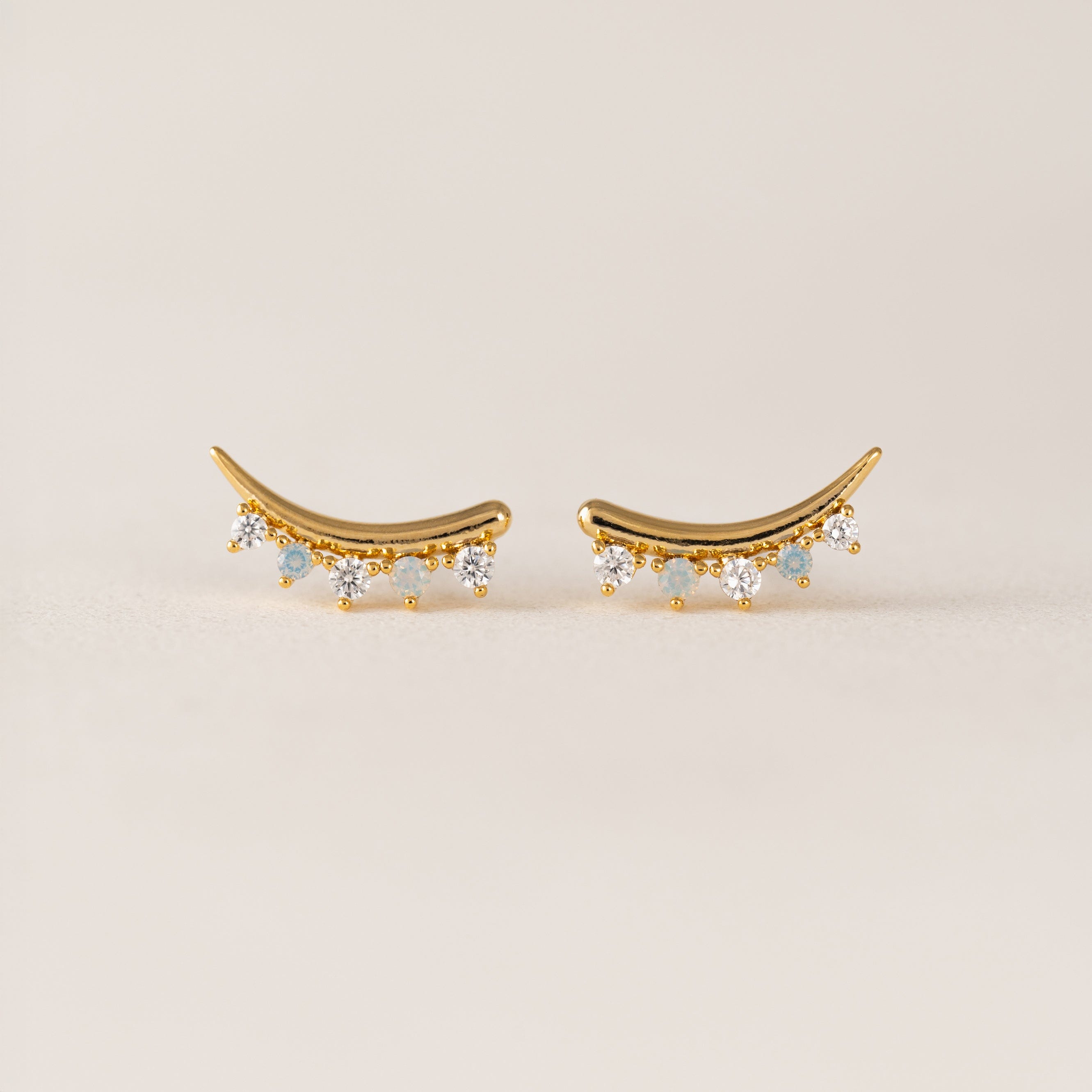 Dewdrop Climber Earrings for Women - Elegant Silver Hoop Earrings with Crystal Accents | Perfect for Parties, Weddings & Everyday Wear