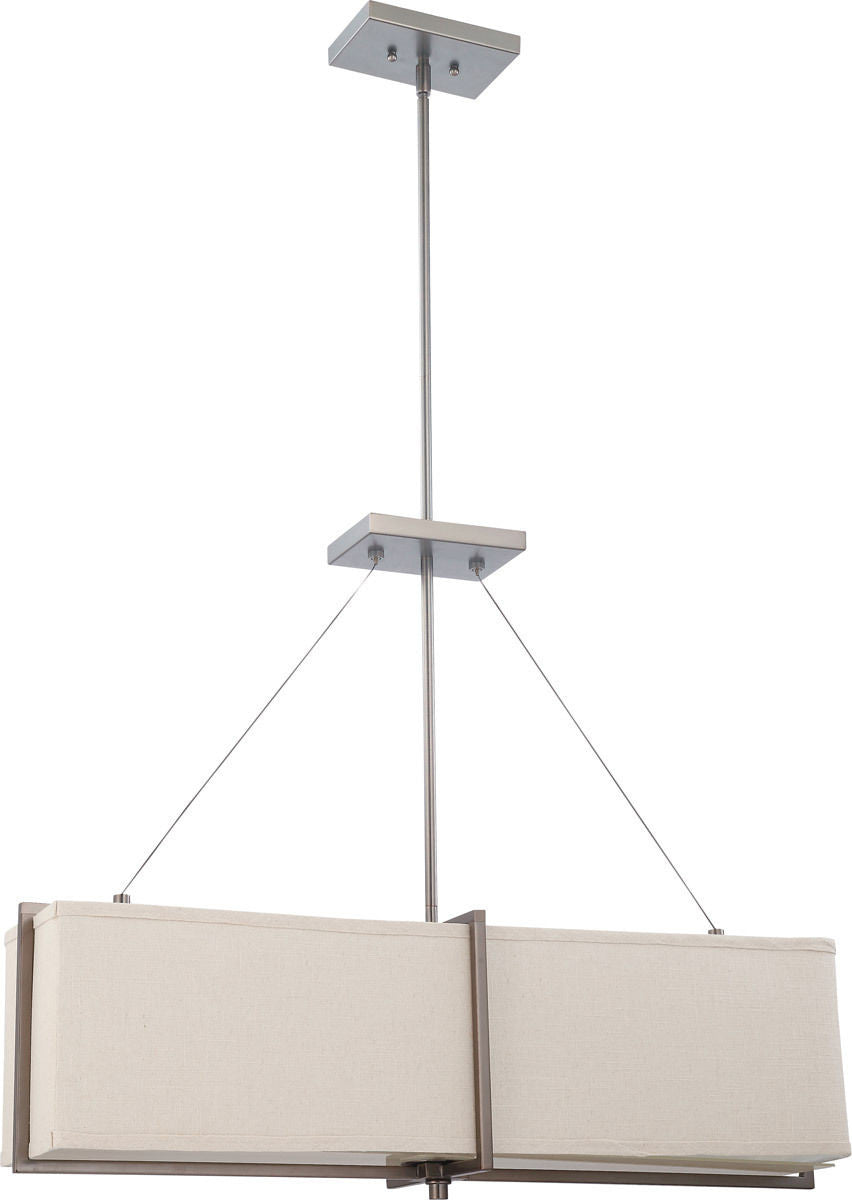 Nuvo Lighting 60 4485 Logan Collection 4-Light Hanging Pendant Chandelier - Hazel Bronze Finish for Dining Room, Kitchen Island & Entryway Lighting