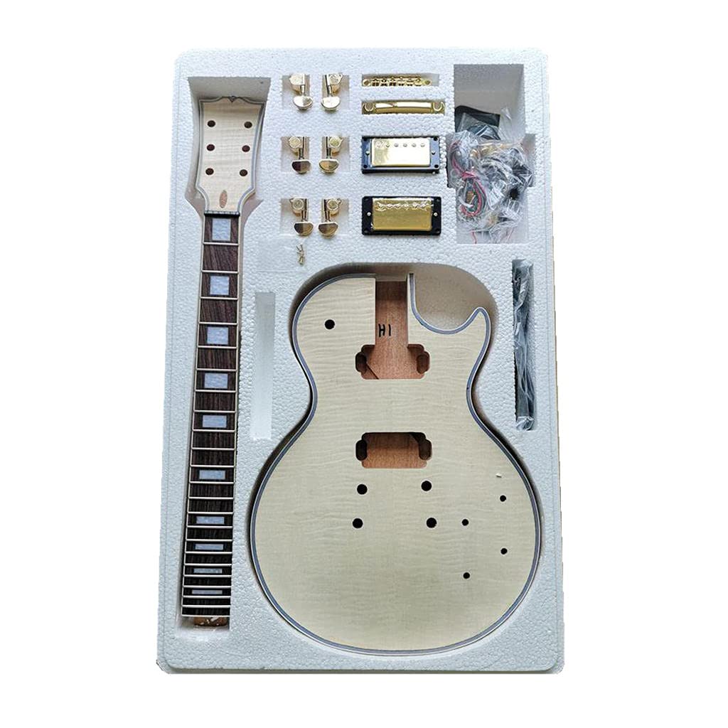DIY Electric Guitar Kit - LP Style with All Parts & Tools | Build Your Own Les Paul Guitar for Beginners & Hobbyists | Perfect for Home Projects, Music Lovers & Gift Giving