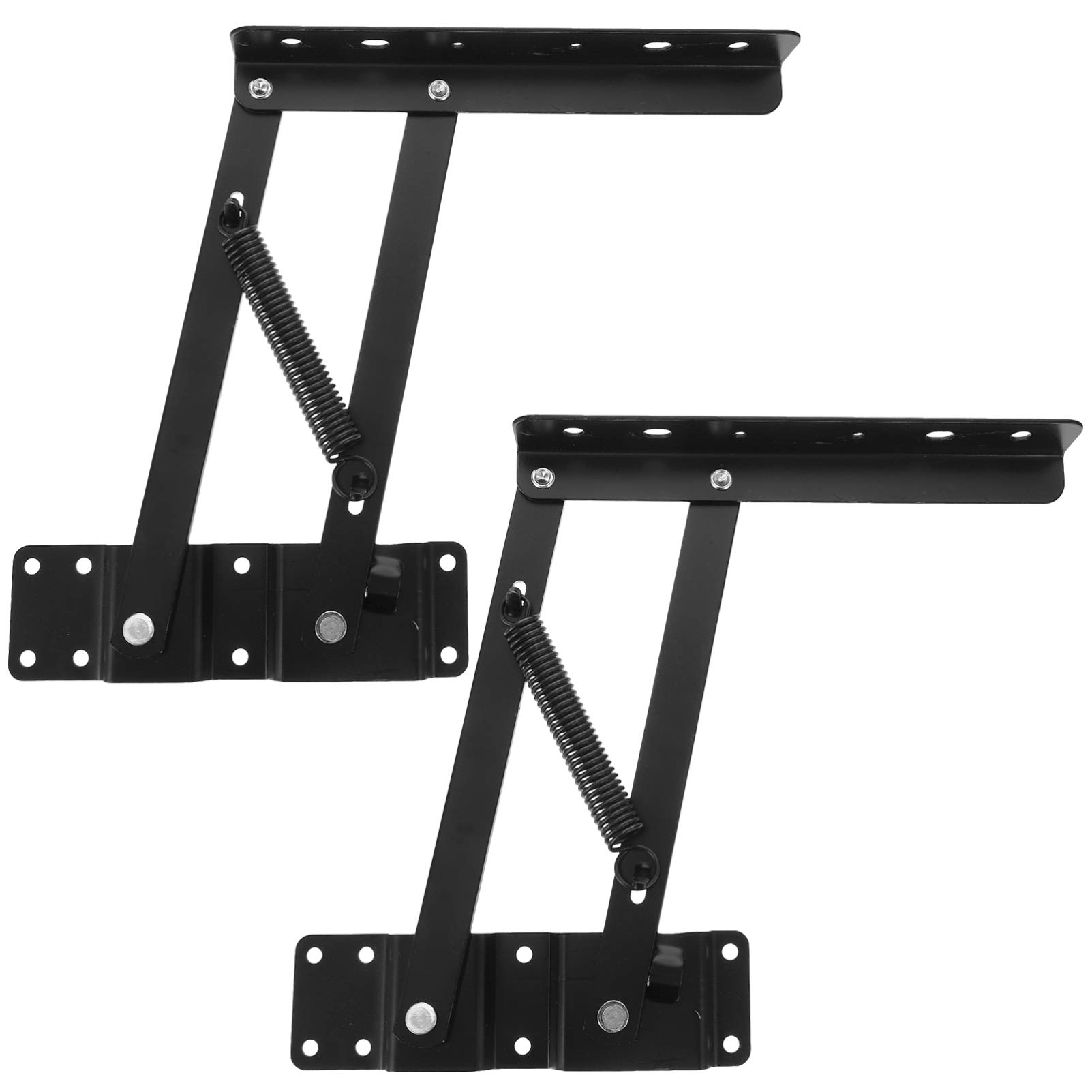 VOSAREA 1 Pair Folding Coffee Table Lift Mechanism - DIY Spring Hinge Lifting Frame Bracket for Adjustable Standing Desk (Black) - Perfect for Home Office, Study Room & Workspace Organization