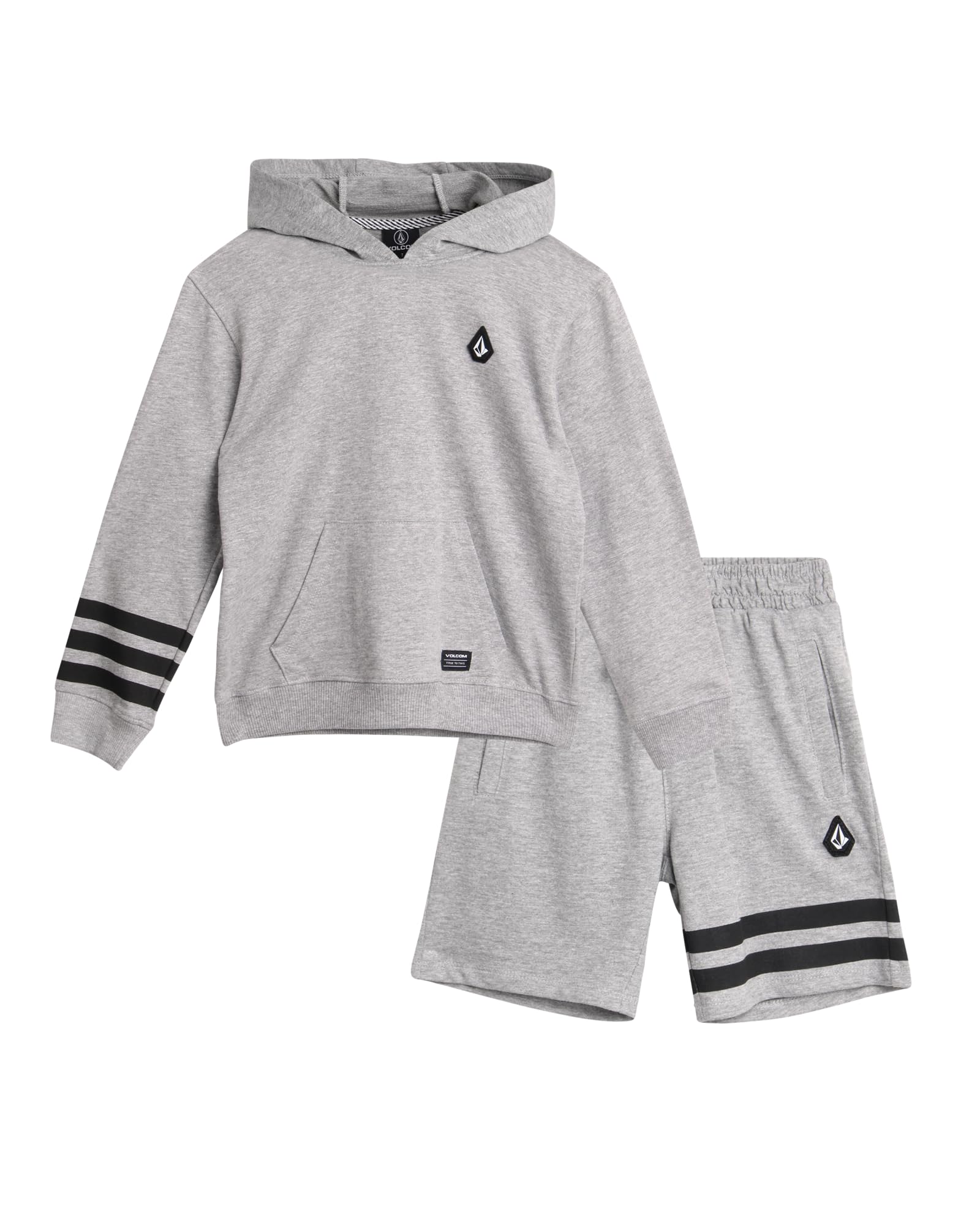 Volcom Baby Boys' French Terry Sweatsuit Set - Short Sleeve Hoodie & Sweat Shorts - Soft Cotton Playwear for Toddlers - Perfect for Playdates, Daycare & Outdoor Activities