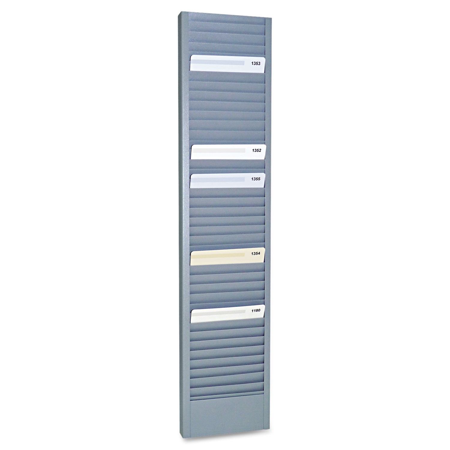 40-Pocket Stainless Steel Swipe Card & Badge Holder Rack - 4 1/8