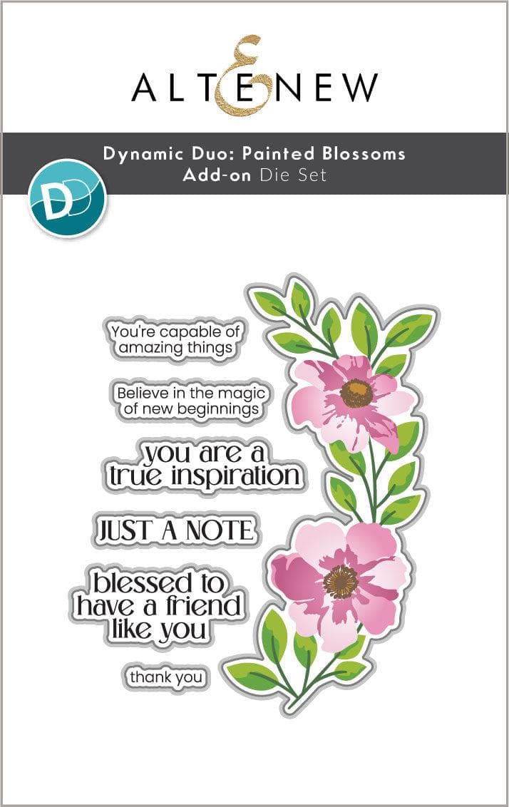 Dynamic Duo: Painted Blossoms Add-On Die Set for Scrapbooking & Card Making | Floral Crafting Essentials for DIY Greeting Cards and Paper Crafts