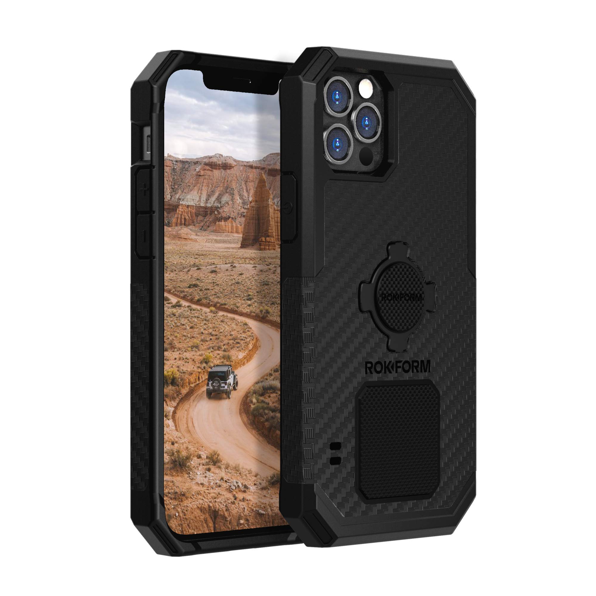 Rokform Rugged Series Magnetic Protective Case for iPhone 12 & iPhone 12 Pro | Drop Tested Armor with RokLock Twist Lock & Dual Magnet | Ideal for Outdoor Adventures & Daily Protection (Black)
