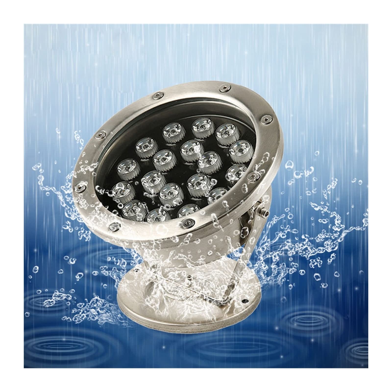 TOMYEUS RGB LED Underwater Light 3W-36W IP68 Submersible Pool Light for Swimming Pools, Garden, Landscape, Party Decoration - 12V/24V DC Waterproof Outdoor Lighting for Nighttime Ambiance