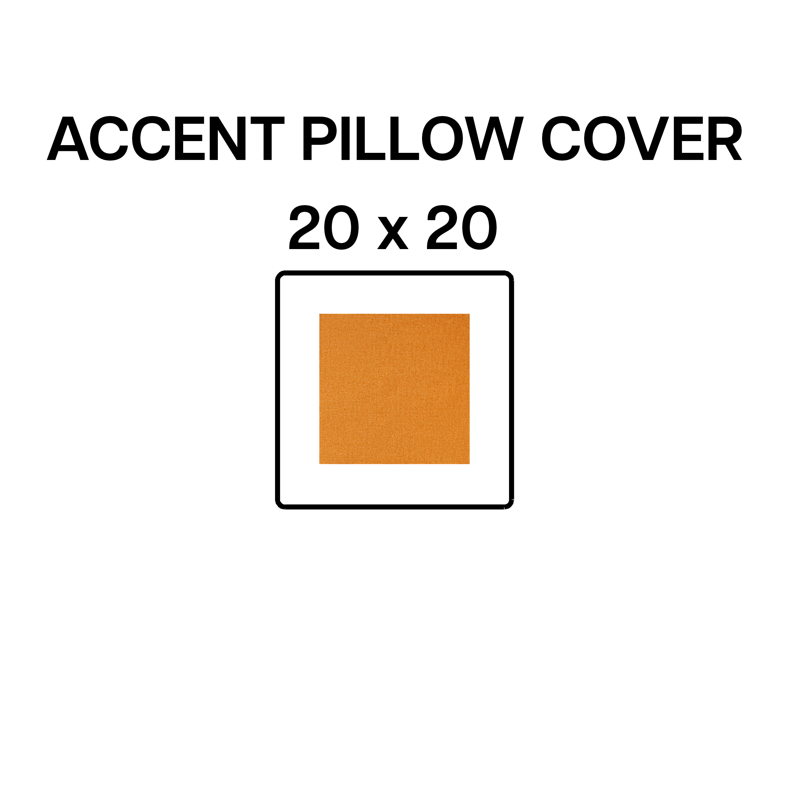 20x20 Tangerine Accent Pillow Cover - Decorative Throw Pillow Case for Sofa, Bed, Couch - BP 642 109 Home Decor
