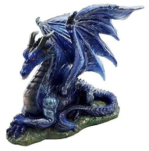 Fantasy Midnight Dragon Figurine - Moonlit Dream Weaver Sculpture for Home & Office Decor | Perfect for Fantasy Lovers, Gift Ideas & Collectors