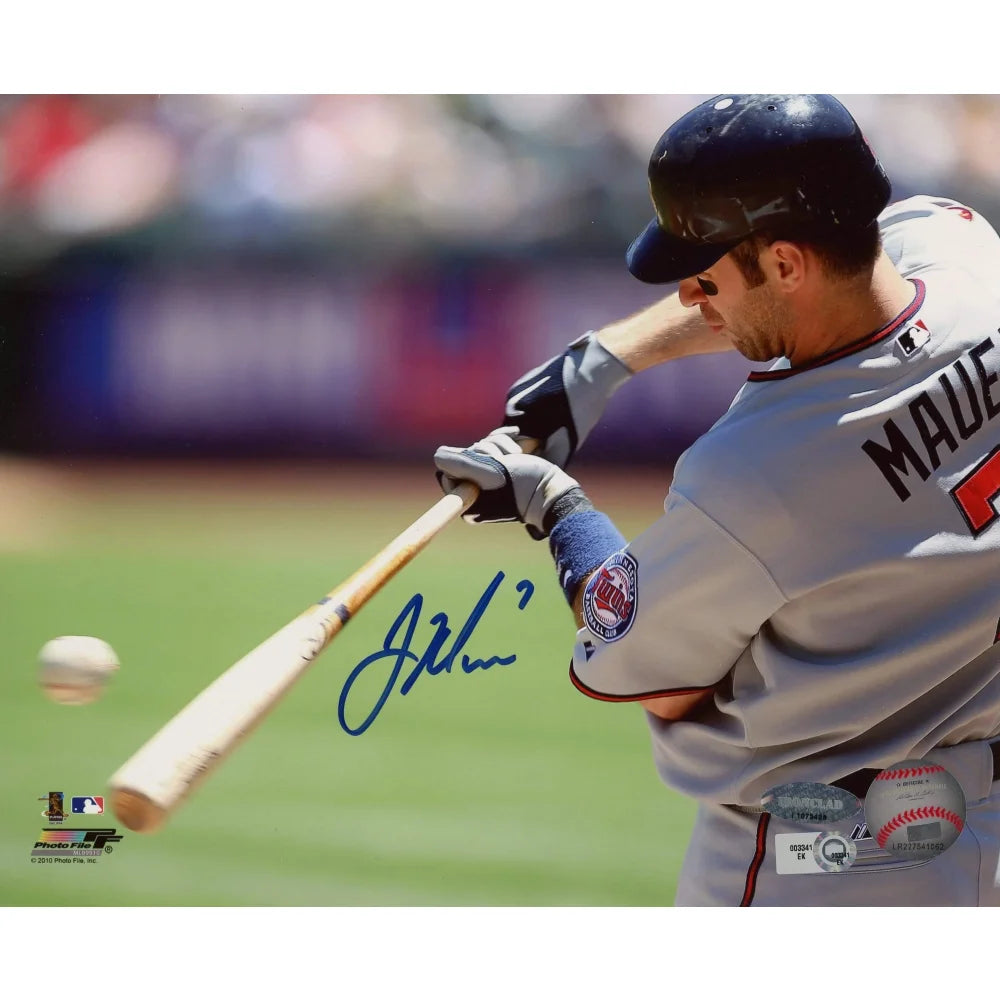 Joe Mauer Autographed 8x10 Photo - Minnesota Twins MLB Memorabilia with COA - Perfect for Sports Collectors, Fans & Home Decor