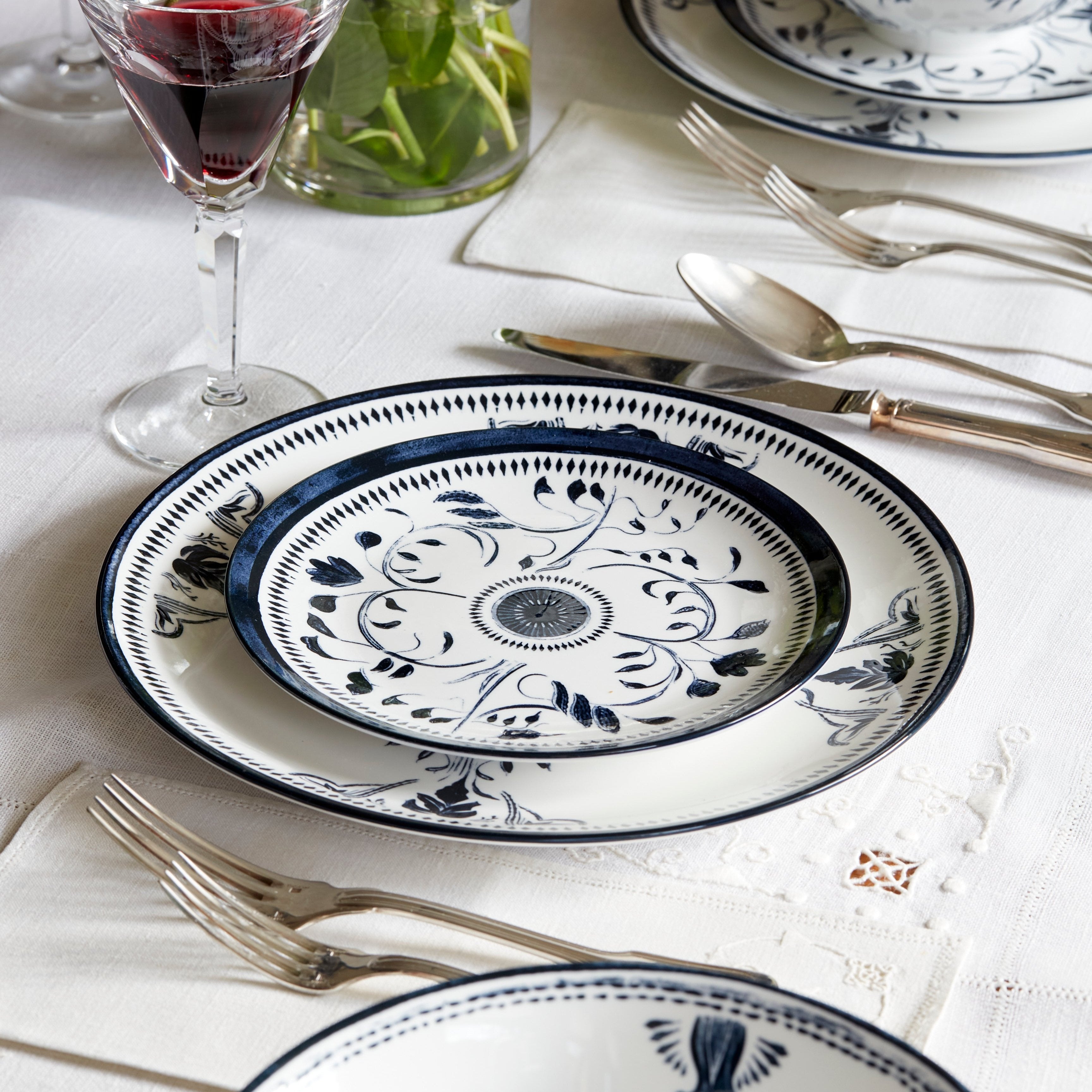 Bruges Porcelain Salad Plate - Elegant Blue Ceramic Dish for Fine Dining & Home Decor | Perfect for Salads, Appetizers & Special Occasions