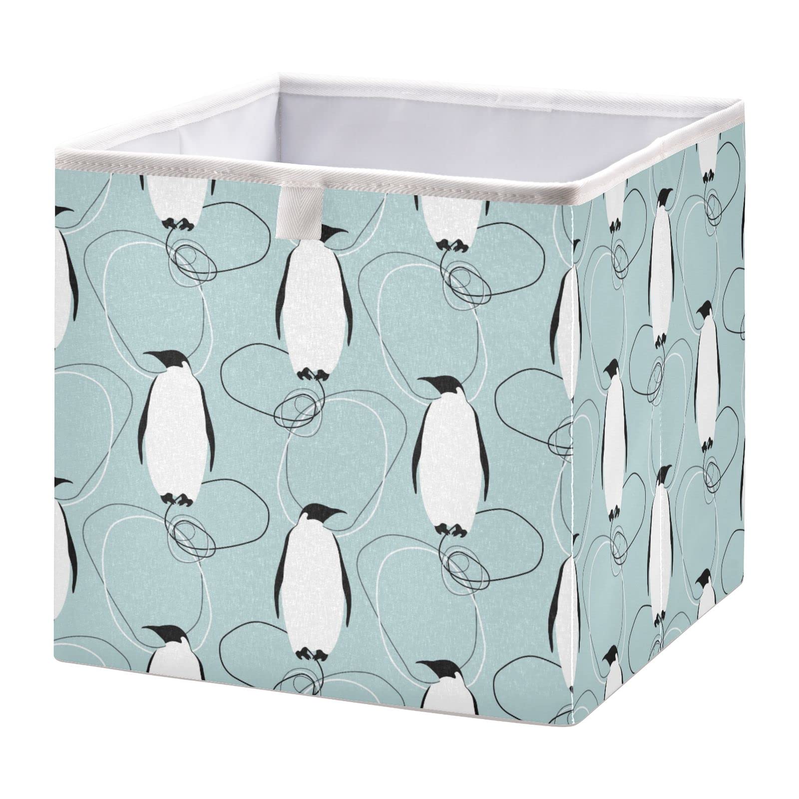 Penguin Fabric Storage Bin - Collapsible Waterproof Organizer for Clothes & Toys | Perfect for Shelves & Drawers