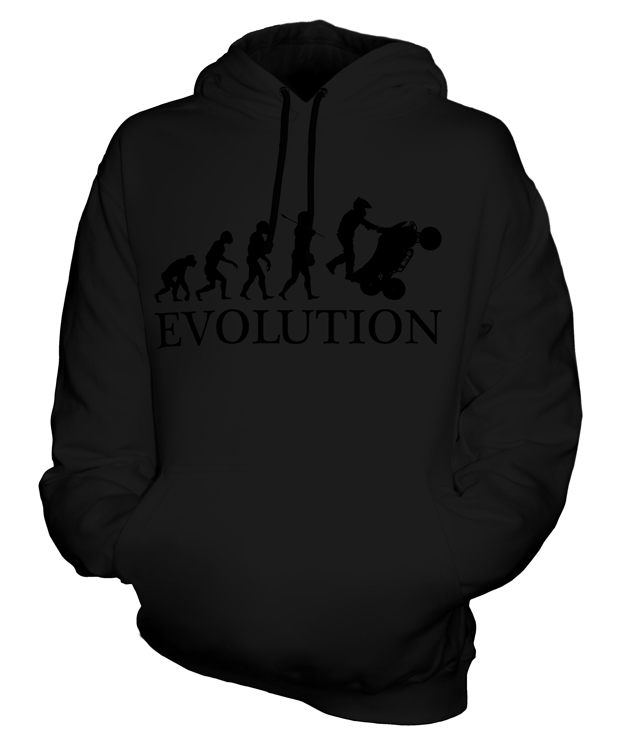 Unisex ATV Quad Evolution of Man Hoodie for Men & Women - Comfortable Riding & Outdoor Adventure Apparel