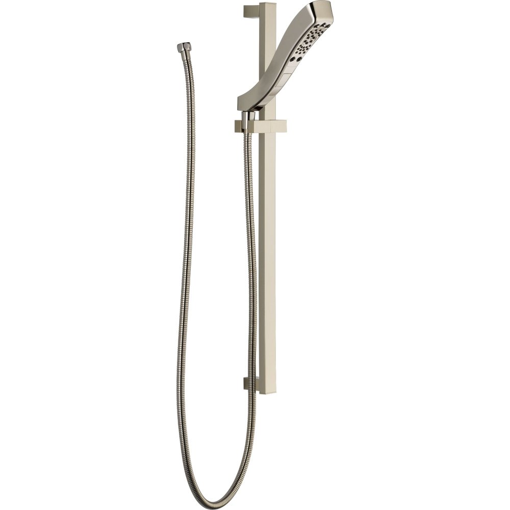 Delta Faucet 4-Spray H2Okinetic Slide Bar Handheld Shower with Hose - Chrome Detachable Shower Head for Bathroom & Spa - Adjustable Height Shower System with Multiple Spray Modes for Relaxation and Massage