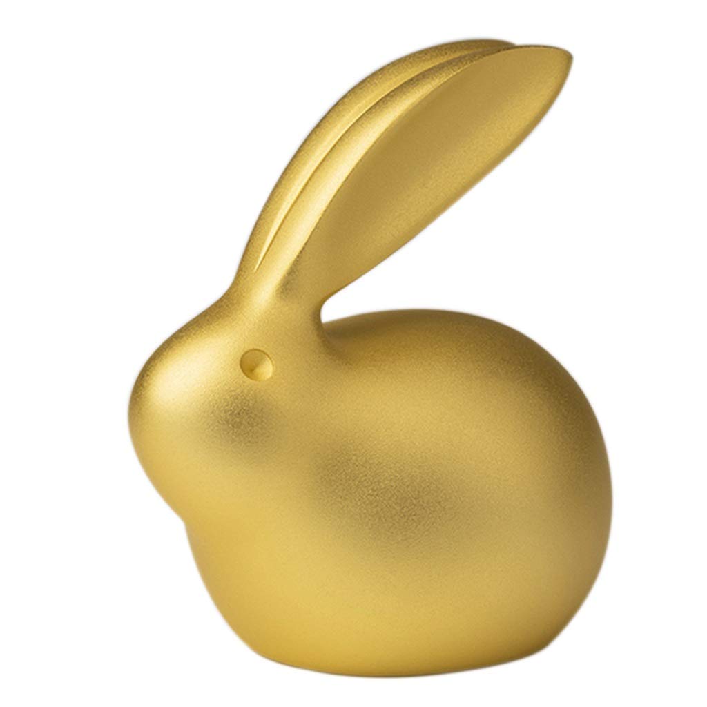 Handcrafted Brass Bunny Statue - Elegant Animal Decor for Home, Living Room, Office & Entrance - 9.5x6.5x10cm Copper Rabbit Sculpture - Perfect Gift for Birthday, Housewarming & Easter Decorations