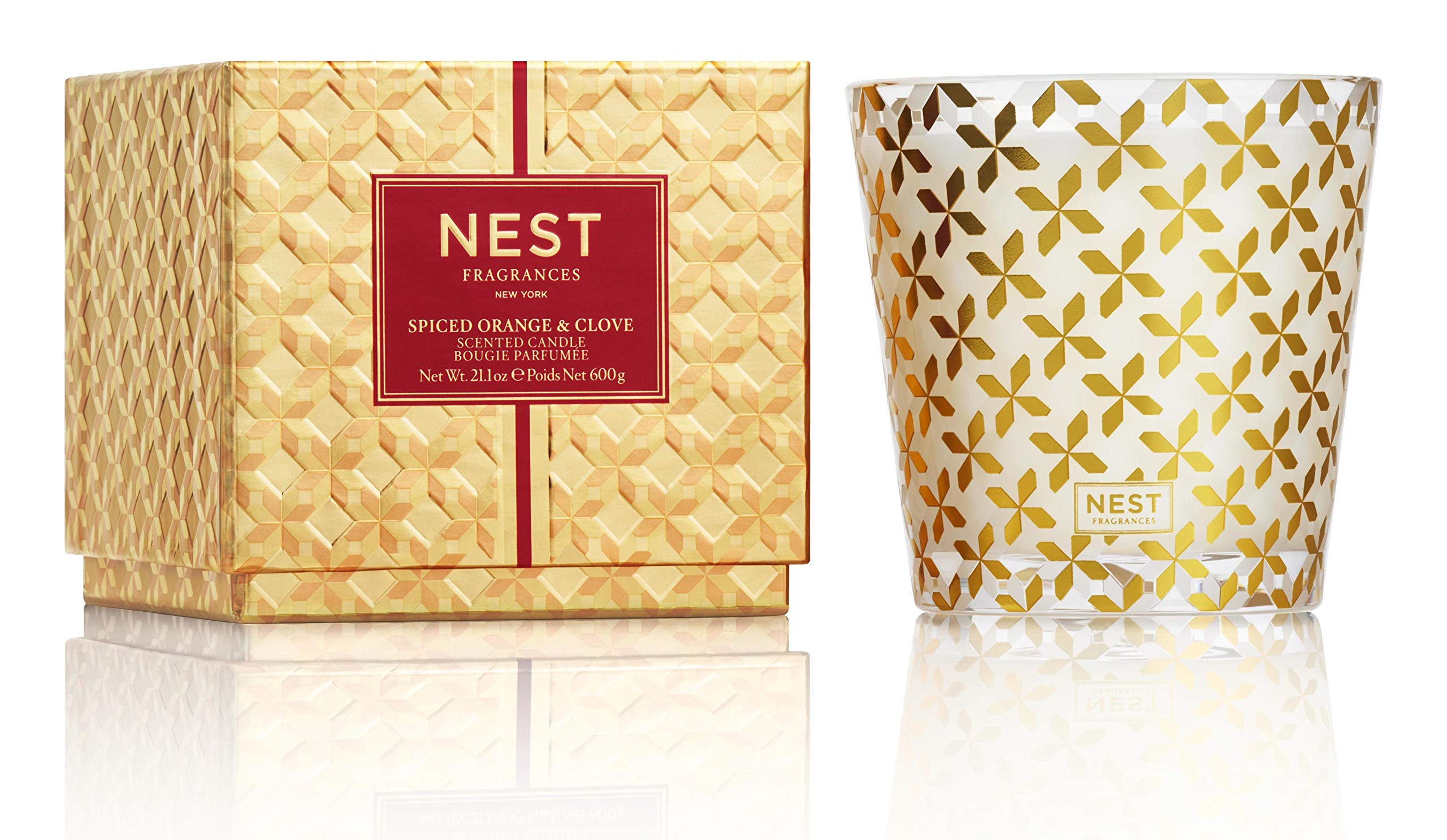 NEST Fragrances 3-Wick Candle - Spiced Orange & Clove Scented Soy Wax Candle, 21.2 oz Large Jar for Home Decor, Aromatherapy & Relaxation | Perfect for Living Room, Bedroom & Bathroom