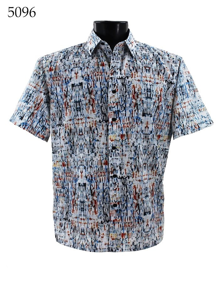 Bassiri Men's Short Sleeve Casual Shirt 5096 - Breathable Comfort Fit for Summer, Office & Outdoor Activities