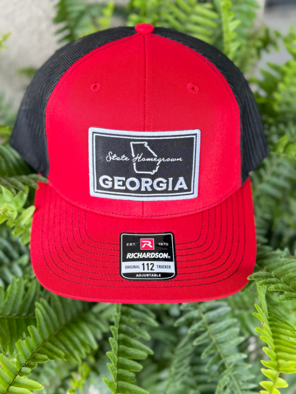 Georgia Roots Trucker Hat - Red Adjustable Baseball Cap for Men & Women - Perfect for Outdoor Activities, Sports, and Casual Wear