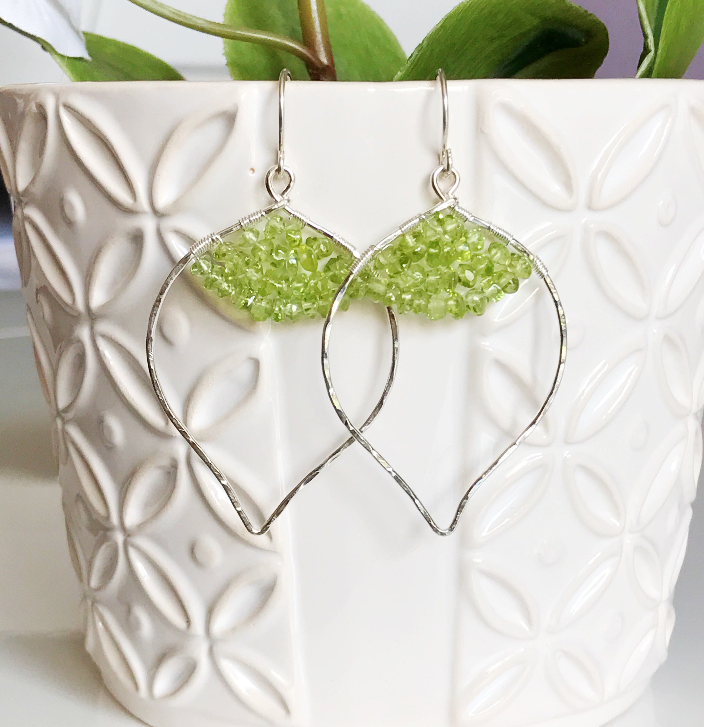 Peridot Stud Earrings for Women - 14K Gold Plated Green Gemstone Jewelry Gift for Birthday, Anniversary & Special Occasions