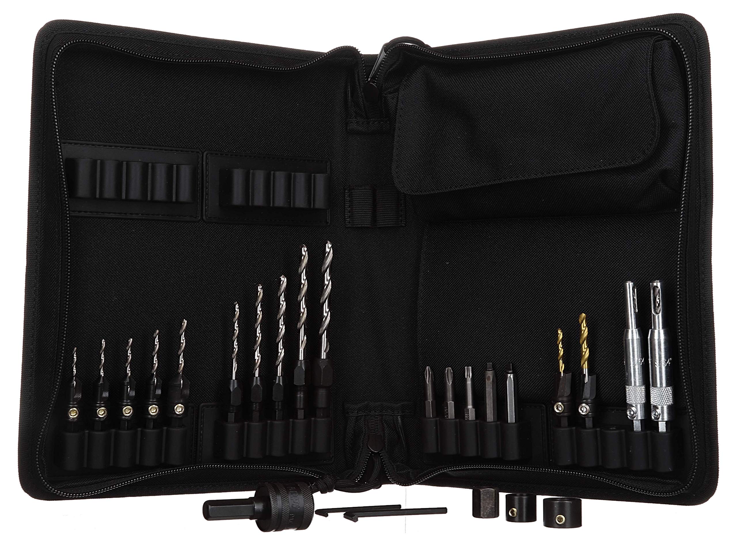 Make it Snappy Deluxe Tool Book - 5-Piece Builders Kit with Countersinks, Drill Adapters, Driver Bits, Depth Stop, Chuck & Counterbores | Professional Hinge Bits for Woodworking & DIY Projects | Perfect for Cabinet Making, Furniture Assembly & Home Repairs