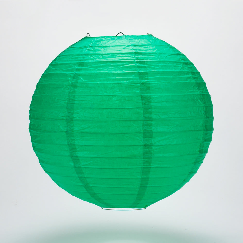 30 Arcadia Teal Jumbo Round Paper Lanterns with Even Ribbing - Chinese Hanging Decor for Weddings, Parties & Home Decoration | Perfect for Indoor/Outdoor Events & Asian-Themed Celebrations