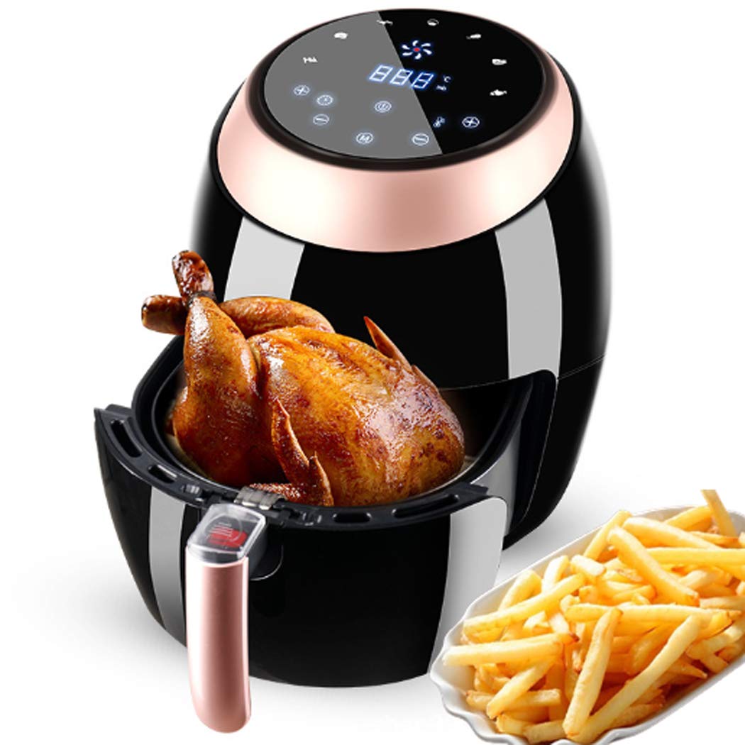 XMZFQ 7L Large Capacity Air Fryer with LCD Touch Control - 1500W Electric Oil Free Cooker, Nonstick Basket & Smoke-Free Design for Healthy Low Fat Cooking (110V, Black) - Perfect for Family Meals, Snacks & Quick Healthy Meals