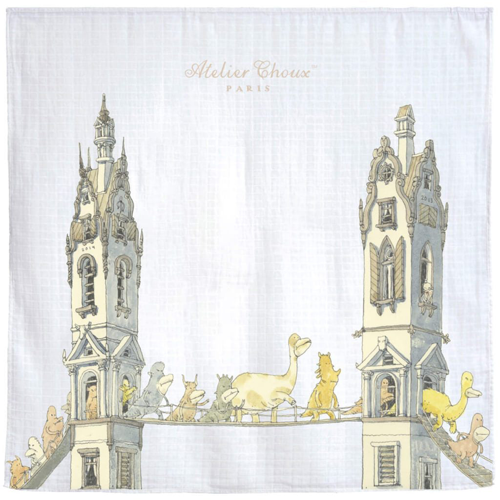 Atelier Choux Organic Muslin Baby Blanket - Soft & Breathable for Newborns & Toddlers - Perfect for Nursery, Swaddling, and On-the-Go Comfort