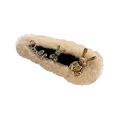 Premium Hwangli Plush Hair Clips - Fashionable Anti-Slip Rabbit Barrettes for Women & Girls | Adorable Hair Accessories for Parties, Weddings & Daily Wear