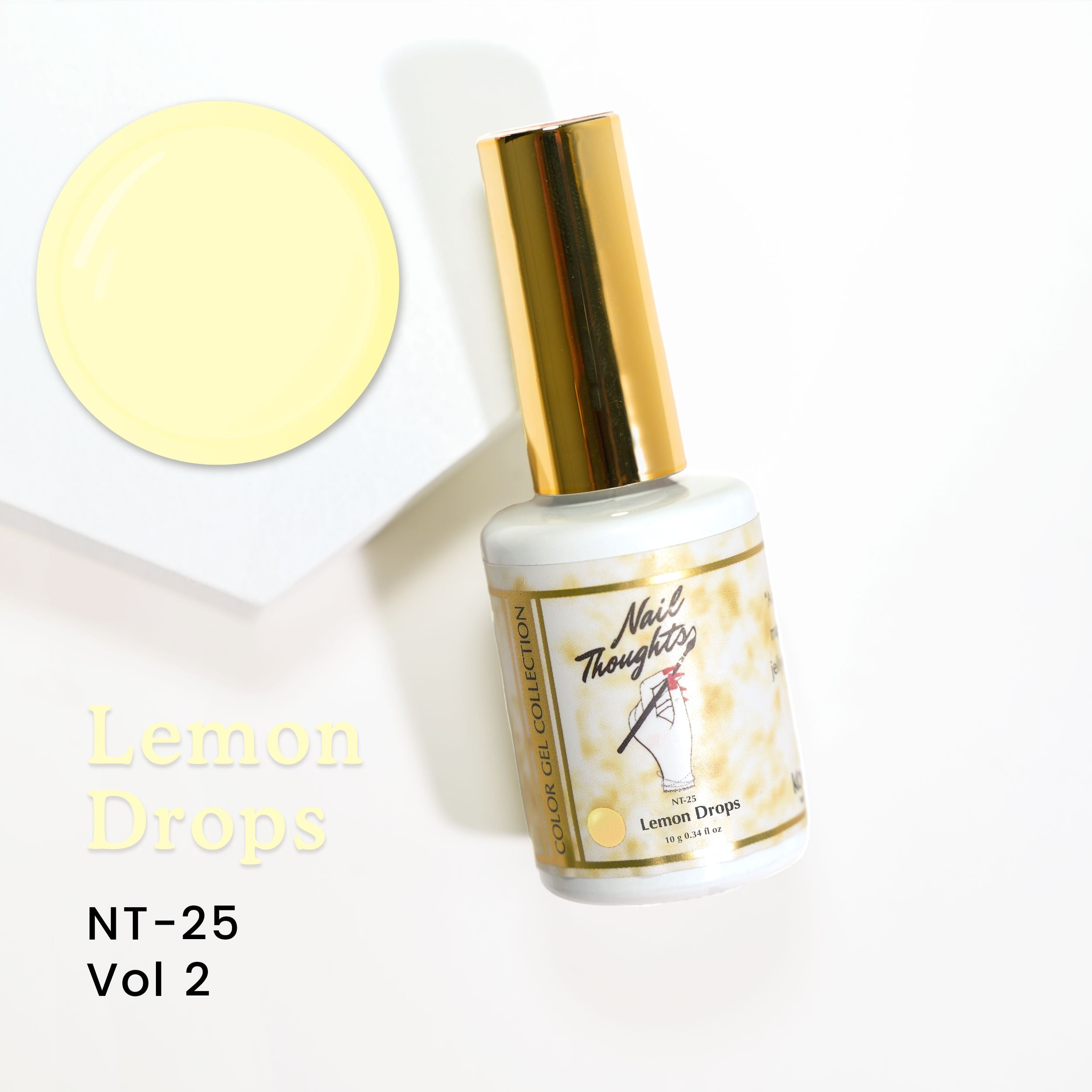Nail Thoughts NT 25 Lemon Drops - Long Lasting Gel Nail Polish Set for Salon & Home Manicures - Perfect for Summer Nails & Special Occasions