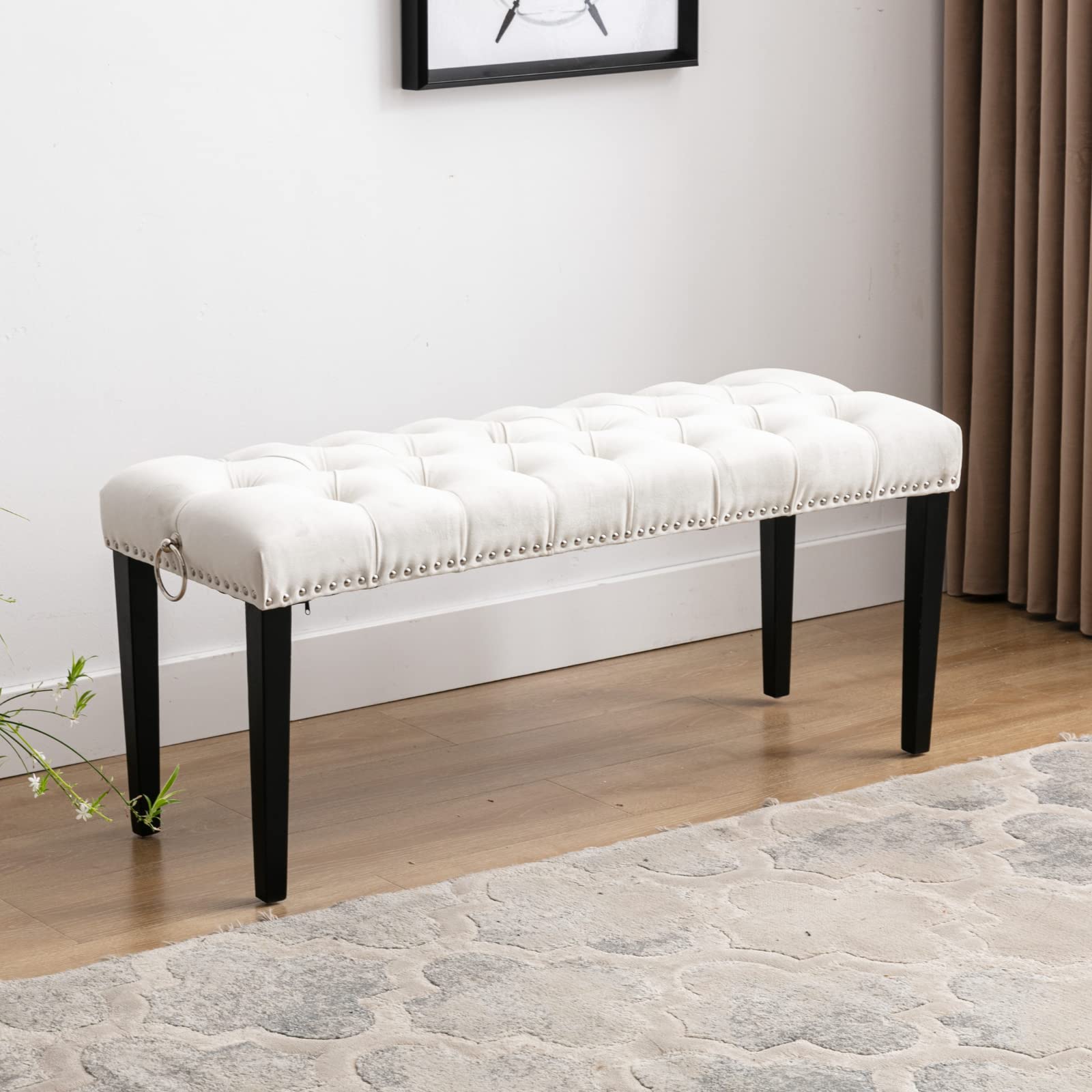 Modern Velvet Tufted Bench - 18