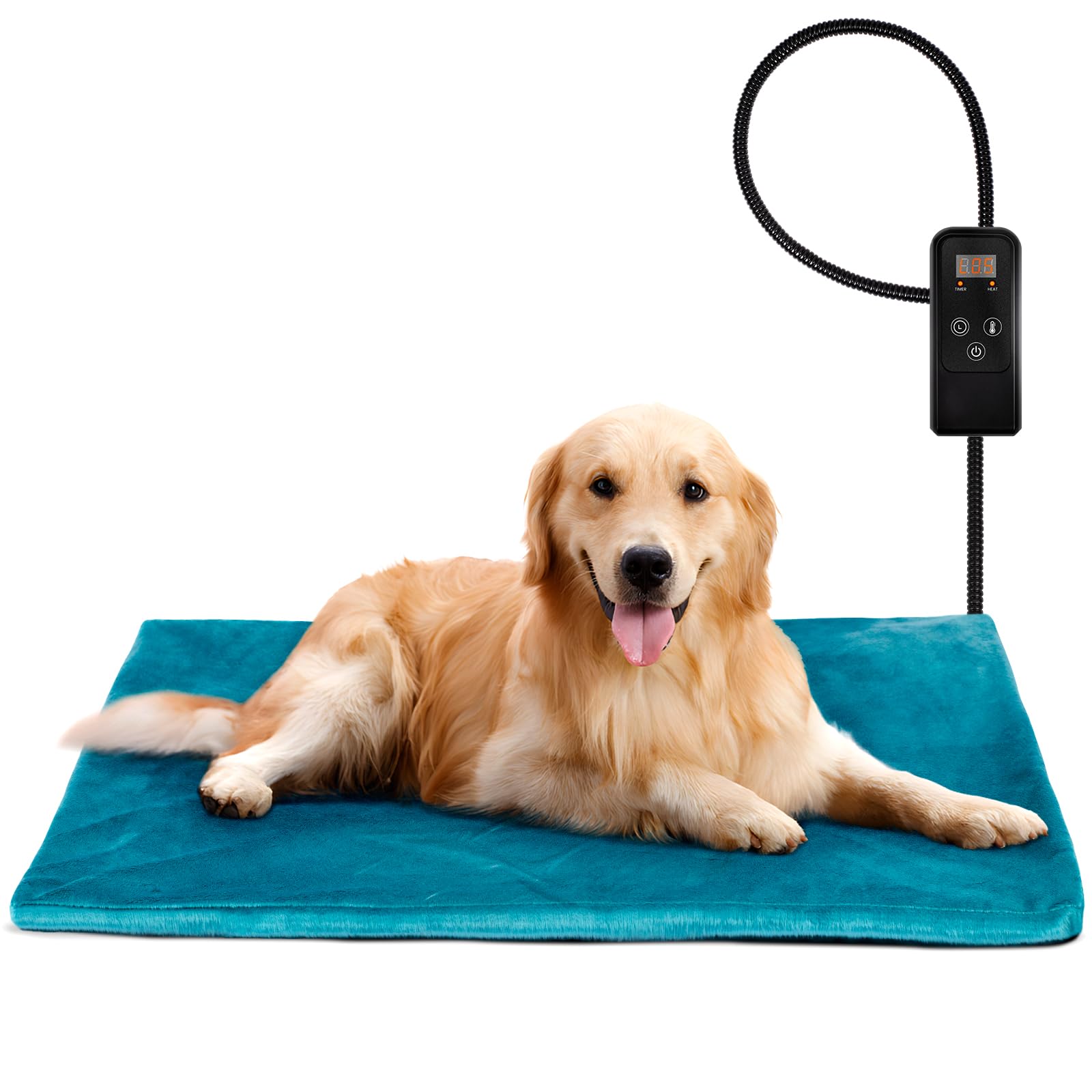 Niubya Electric Pet Heating Pad for Dogs & Cats - Adjustable Temperature, Waterproof, Timer - Chew-Resistant Cord & Soft Washable Cover - Perfect for Winter Warmth, Arthritis Relief & Indoor/Outdoor Pet Comfort