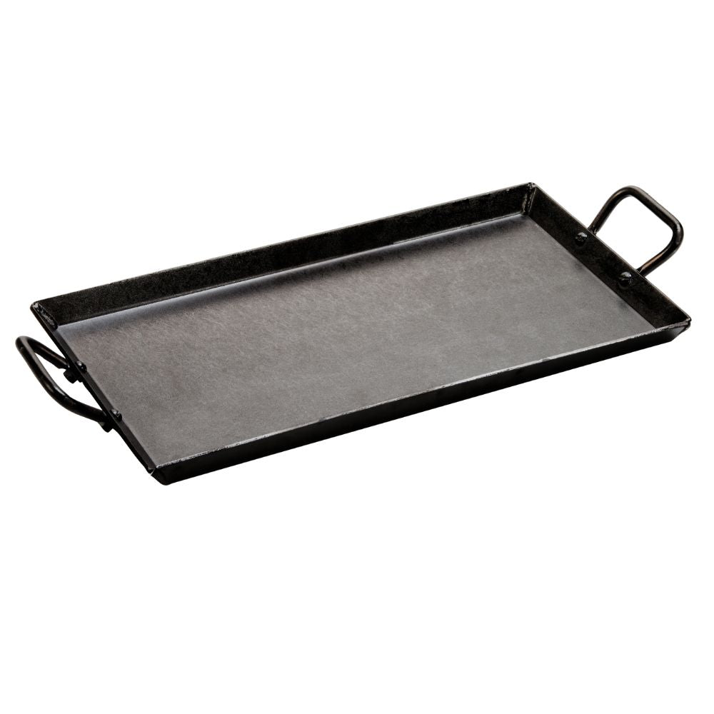 45cm Carbon Steel Griddle for Professional Cooking - Perfect for BBQ, Camping & Outdoor Grilling - Heavy Duty Restaurant Quality Griddle Pan