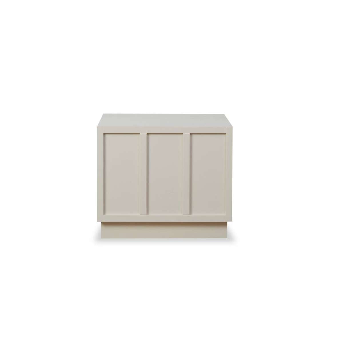 Emery Panel Bedside Table - Modern Nightstand with Storage Drawer, Beige Finish - Perfect for Bedroom, Living Room, or Office Use
