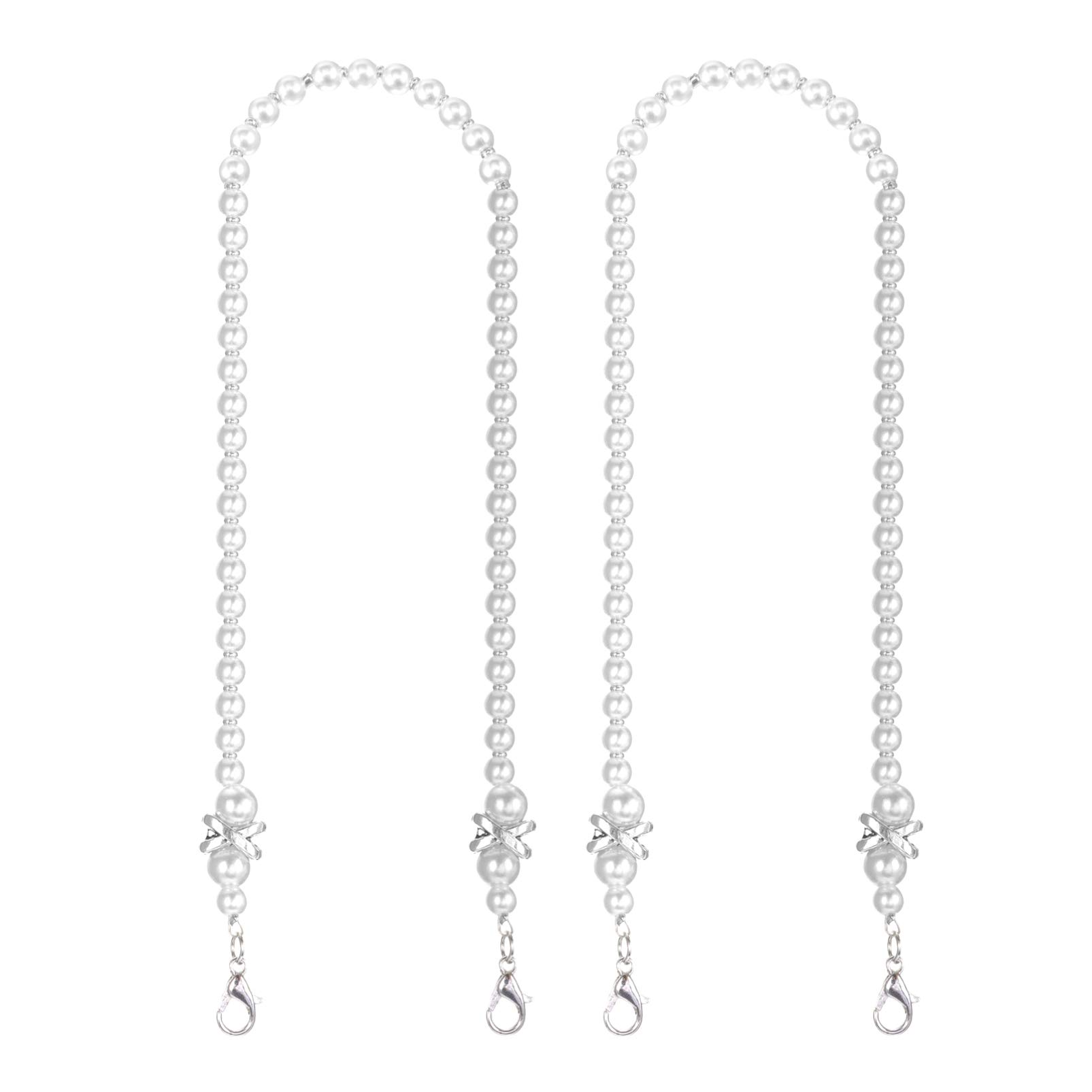 Pearl Mask Lanyard for Women - 2Pcs Stylish Face Mask Holder for Work & Travel