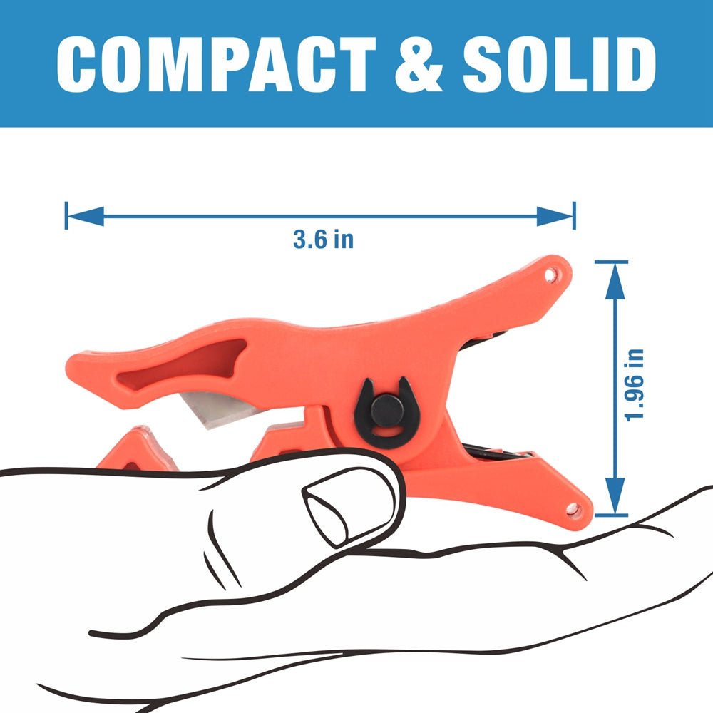 Professional PEX Pipe Cutter for 3/8, 1/2, 3/4, 5/8 & 1 Inch PEX & PVC Pipes - Heavy Duty Radial Tubing Cutting Tool for Plumbing, HVAC & DIY Home Improvement Projects