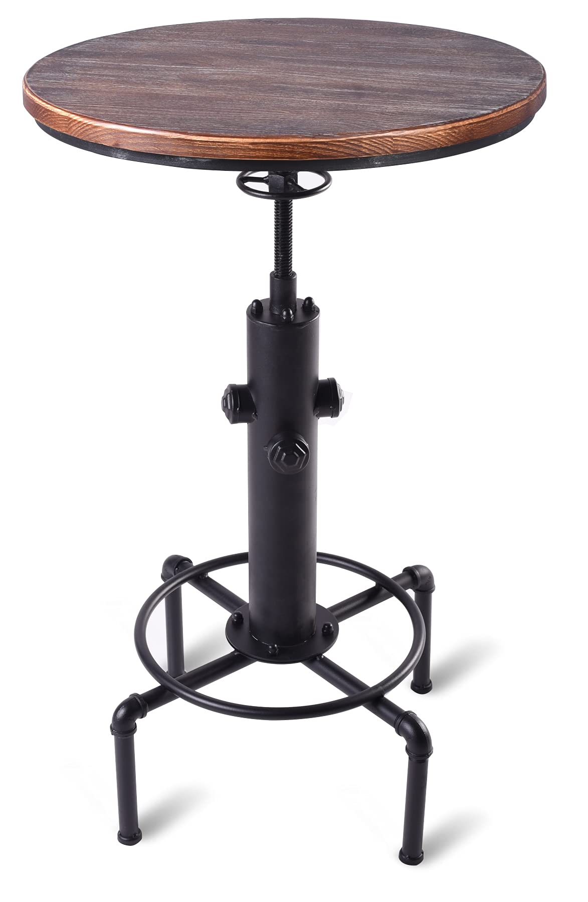 Adjustable Height Industrial Bistro Table 32.3-36.2