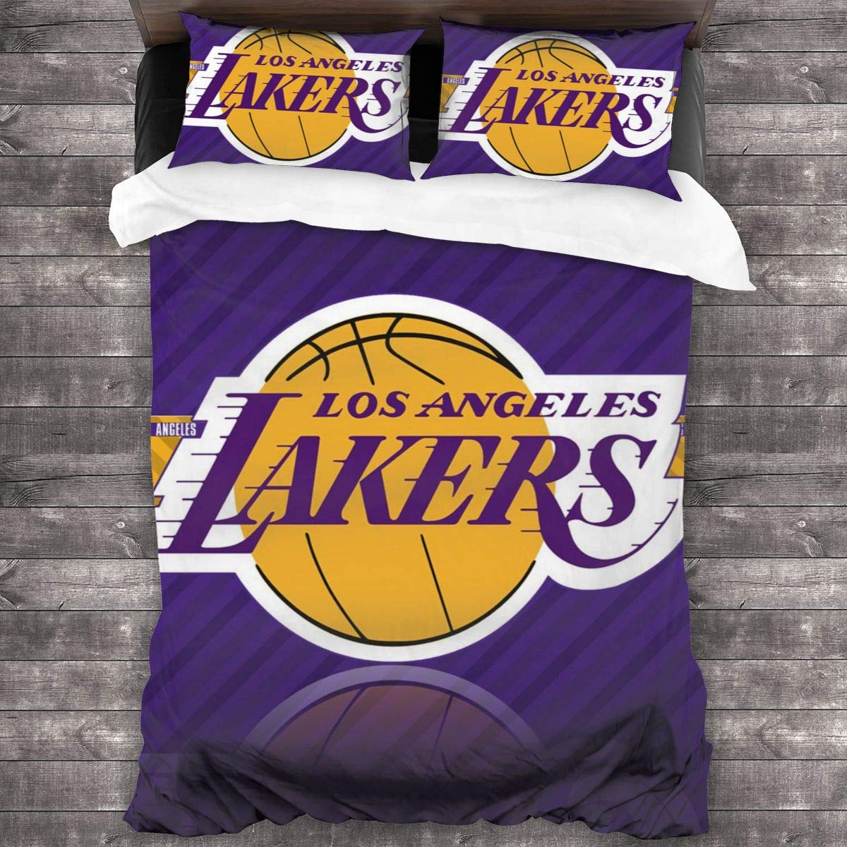 Los Angeles Lakers NBA Quilt Set - Full/Queen Size 3-Piece Bedding Set for Men, Kids & Teens - Perfect for Basketball Fans Bedroom Decor & Game Day Theming
