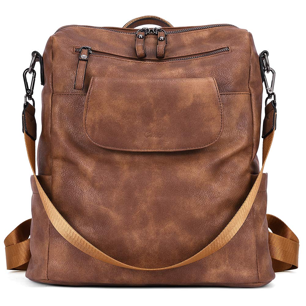 CLUCI Genuine Leather Backpack Purse for Women - Large Convertible Anti-Theft Travel Backpack with USB Charging Port | Perfect for Work, College, Commuting & Weekend Getaways