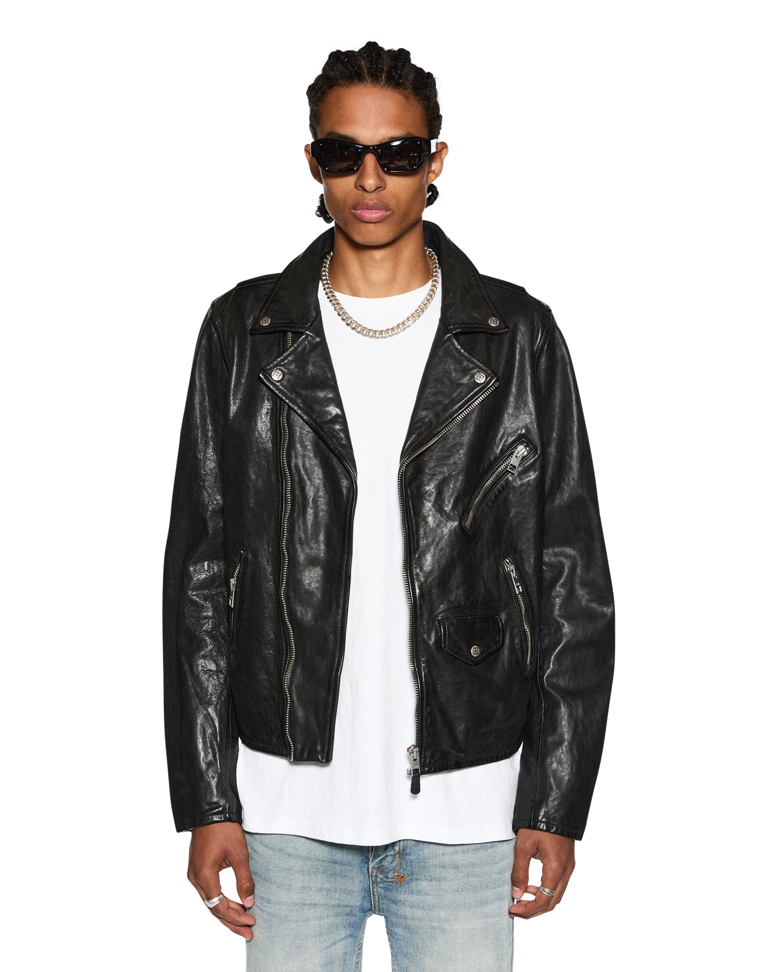 Premium Capitol Leather Jacket for Men - Black Genuine Leather Motorcycle Jacket - Stylish & Durable Outerwear for Riding, Casual Wear & Night Out