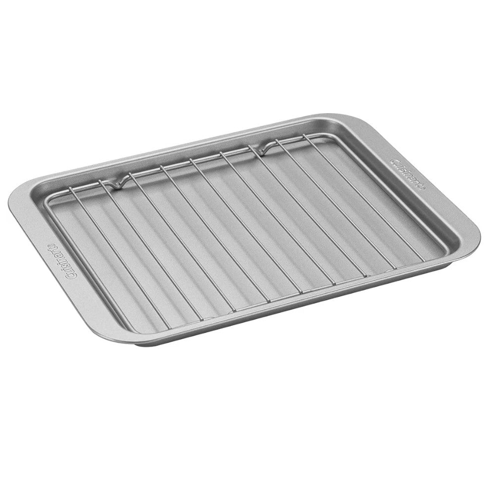 Cuisinart AMB TOBPRKC Stainless Steel Toaster Oven Broiler Pan with Removable Rack - Perfect for Baking, Broiling & Toasting in Compact Ovens